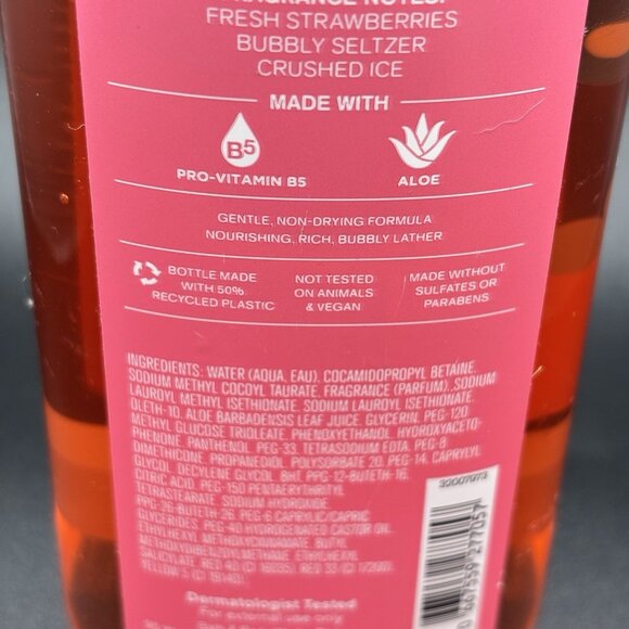 Bath & Body Works Strawberry Soda Body Wash Shower Gel 10 oz Fruity Summer Aloe - Picture 8 of 13